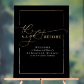 Modern repetitiediner zwart en goud welkom acryl bord (Neutraal)