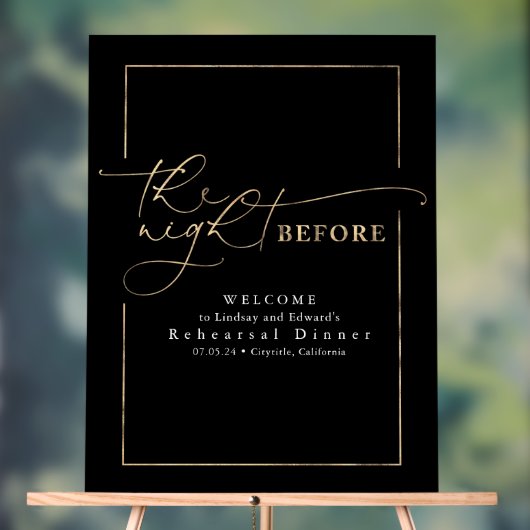 Modern repetitiediner zwart en goud welkom acryl bord (Neutraal)