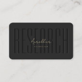 Modern Research Analist Tech Monogram Zwart Goud Visitekaartje (Voorkant)