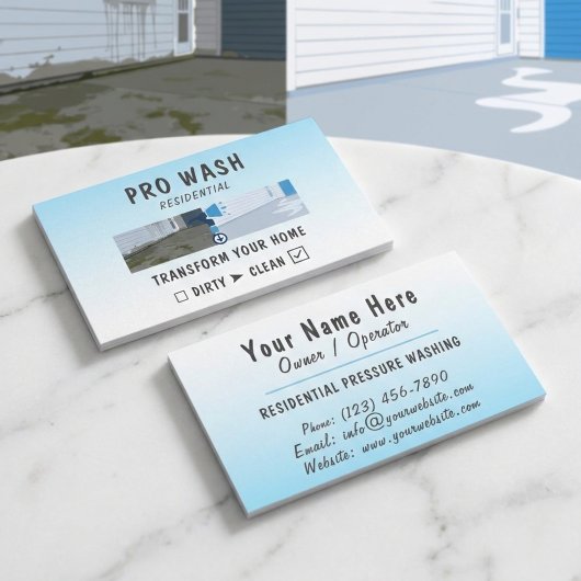 Modern Residential Pressure Washing Split Visitekaartje