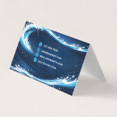 Modern Residential Pressure Washing Wave Visitekaartje (Achterkant)