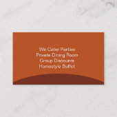 Modern Restaurant Barbecue Buffet Visitekaartje (Achterkant)