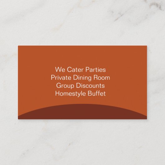 Modern Restaurant Barbecue Buffet Visitekaartje (Achterkant)