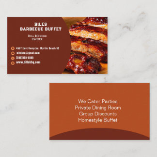 Modern Restaurant Barbecue Buffet Visitekaartje