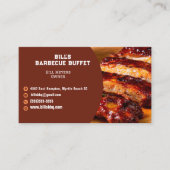 Modern Restaurant Barbecue Buffet Visitekaartje (Voorkant)