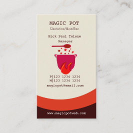 Modern Restaurant Cook Hot Simmering Pot Chef Visitekaartje