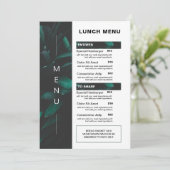 Modern restaurant lunch menu | Prijslijst (Staand voorkant)