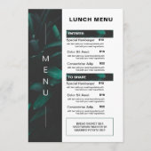 Modern restaurant lunch menu | Prijslijst (Voorkant)