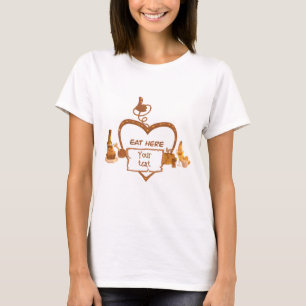 Modern restaurant T-shirt Eet hier