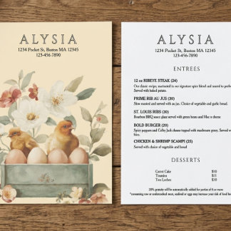 Modern restaurant van boer tot tafel menu