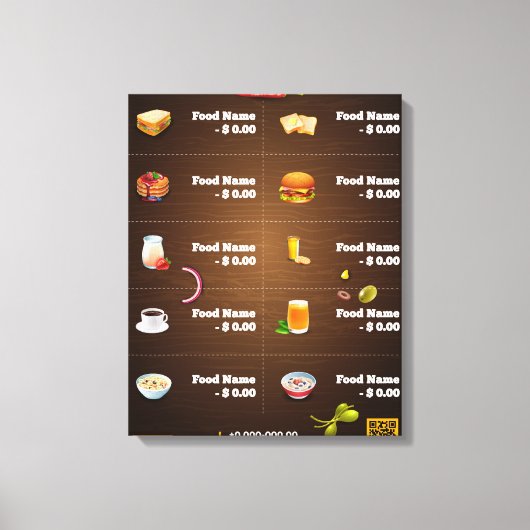 Modern restaurantmenu canvas afdruk (Voorkant)