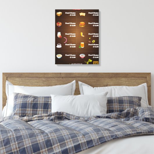 Modern restaurantmenu canvas afdruk (Insitu (Slaapkamer))