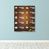 Modern restaurantmenu canvas afdruk (Insitu (Houten vloer))