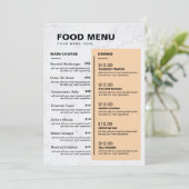Modern restaurantmenu | Prijslijst Menu (Staand voorkant)