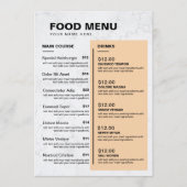 Modern restaurantmenu | Prijslijst Menu (Voorkant)