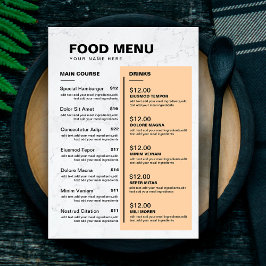 Modern restaurantmenu | Prijslijst Menu