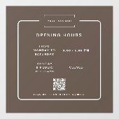 Modern Retail Business Opening Hours  Window cling Raamsticker (Vel)