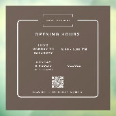 Modern Retail Business Opening Hours  Window cling Raamsticker (Vel 3)