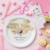 Modern Retirement Party Champagne Glitter Napkins Papieren Bordje (Feest)