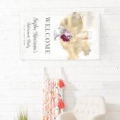 Modern Retirement Party Champagne Glitter Welkom Spandoek (Insitu)