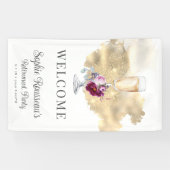 Modern Retirement Party Champagne Glitter Welkom Spandoek (Horizontaal)