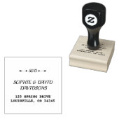 Modern Retour Adres Pijlen Harten Monogram Rubberstempel (Gestempeld)