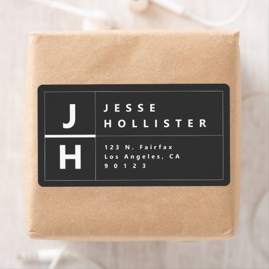 Modern Retouradres | Almost Black Grey Etiket (Insitu)