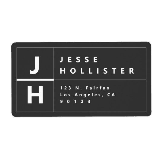 Modern Retouradres | Almost Black Grey Etiket (Voorkant)