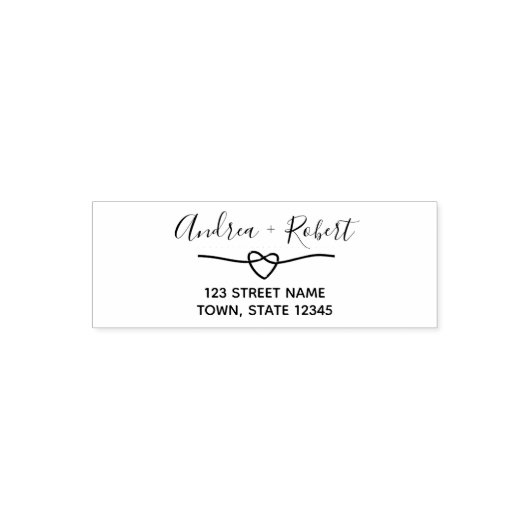 Modern Retouradres Bruiloft Zelfinktende Stempel (Design)