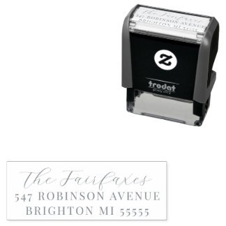Modern retouradres in script zelfinktende stempel