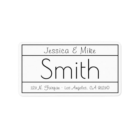Modern retouradres-label | Wit & Zwart Etiket (Voorkant)