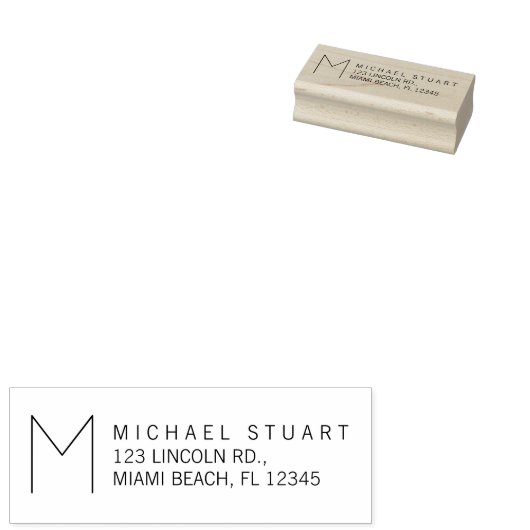 Modern retouradres met monogram rubberstempel (Gestempeld)