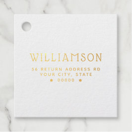 Modern retouradres met zelfinking bedankjes labels