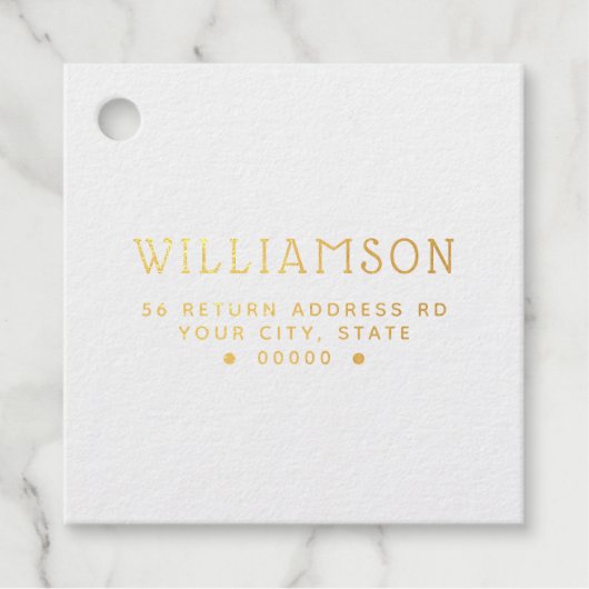 Modern retouradres met zelfinking bedankjes labels (Voorkant)