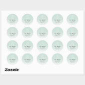 Modern retouradres & monogram | Lichtgroen Ronde Sticker (Vel)