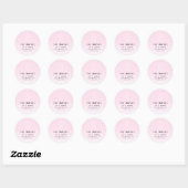 Modern retouradres & monogram | Lichtroze Ronde Sticker (Vel)