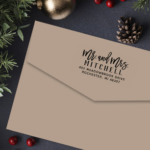Modern Retouradres Mr en Mevrouw Zelfinktende Stempel