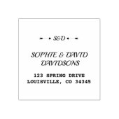 Modern Retouradres Pijlen Harten Monogram Rubberstempel (Afrduk)