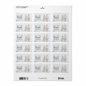 Modern Retouradres Sticker Bruiloftsfoto (Full Sheet)