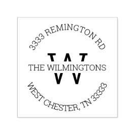 Modern retouradres voor monogram  zelfinktende stempel