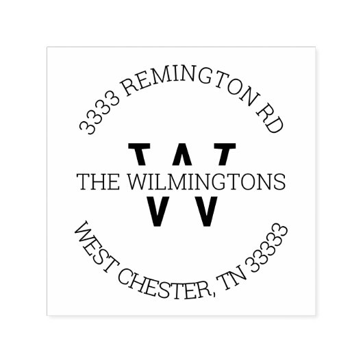 Modern retouradres voor monogram  zelfinktende stempel (Design)