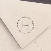 Modern retouradres voor monogram  zelfinktende stempel