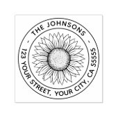 modern retouradres voor zonnebloemen  zelfinktende stempel (Design)