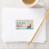 Modern Retouradreslabel Kerst met Cute Hert Etiket (Insitu)