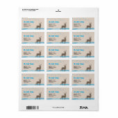Modern Retouradreslabel Kerst met Cute Hert Etiket (Full Sheet)