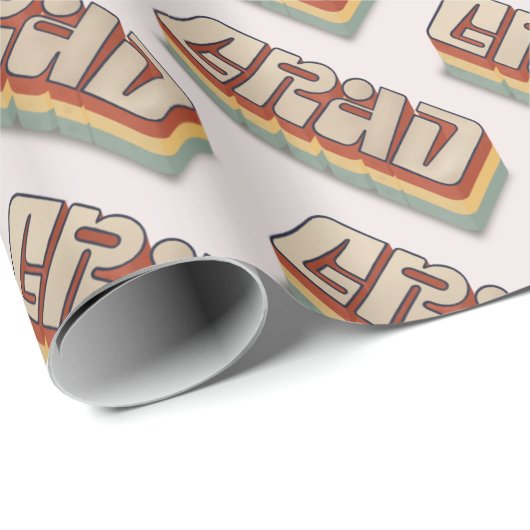 Modern retro 3D afstudeerder afstuderen Cadeaupapier (Rol Hoek)
