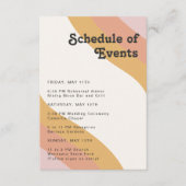 Modern Retro 70 Rainbow Schedule of Events Informatiekaartje (Voorkant)