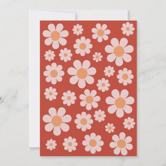 Modern Retro 70s bruiloft Save The Date (Achterkant)