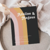 Modern Retro 70's Casual regenboogbruiloft Kaart