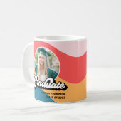 Modern Retro 70s Groovy Afstuderen Foto Gift Koffiemok (Voorkant links)